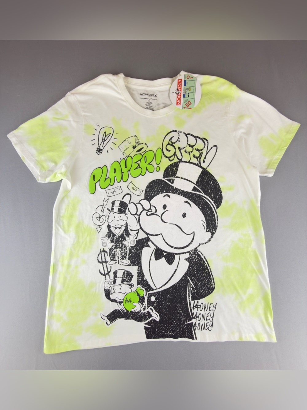 Kids Monopoly 'Player' Neon Lime Graphic Tee